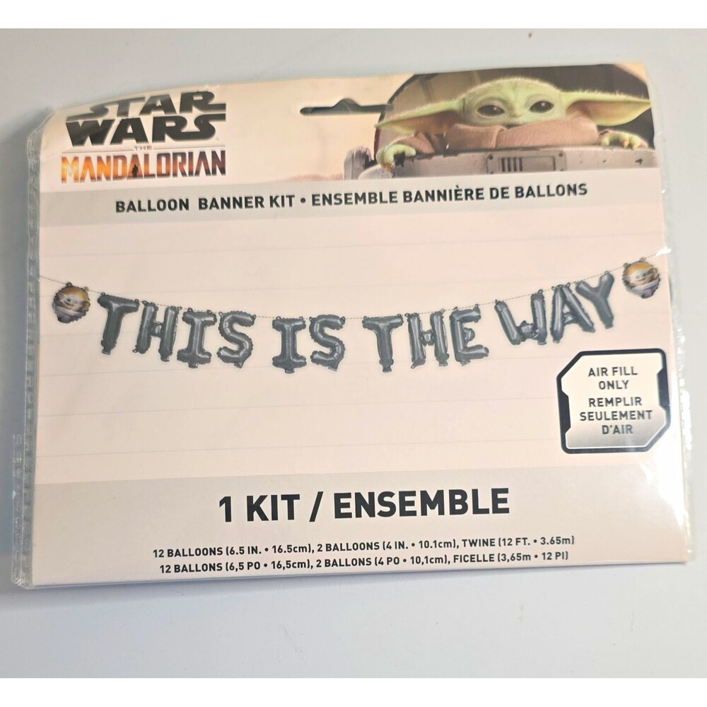 B10 Unique Star Wars The Mandalorian "This Is The Way" Grogu Balloon Banner Kit